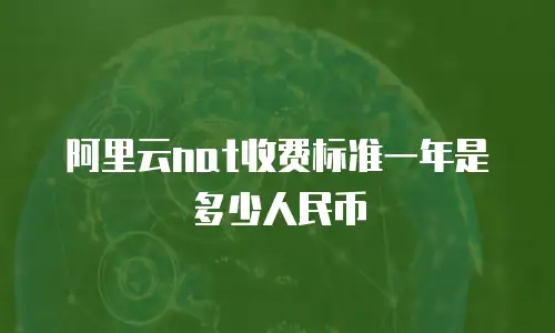 阿里云nat收费标准一年是多少人民币