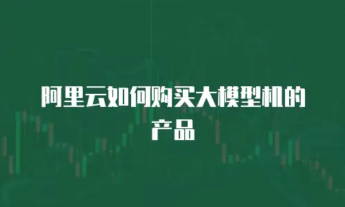 阿里云如何购买大模型机的产品