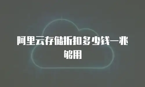 阿里云存储折扣多少钱一兆够用