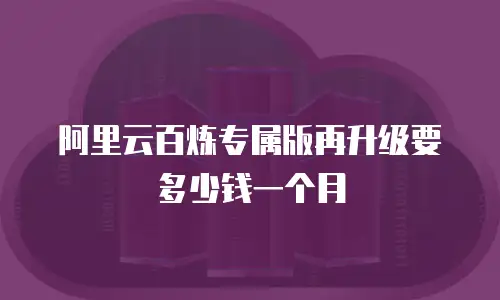 阿里云百炼专属版再升级要多少钱一个月