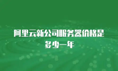 阿里云新公司服务器价格是多少一年