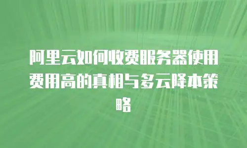阿里云如何收费服务器使用费用高的真相与多云降本策略