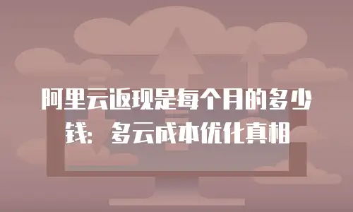 阿里云返现是每个月的多少钱：多云成本优化真相