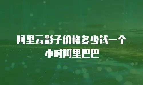 阿里云影子价格多少钱一个小时阿里巴巴