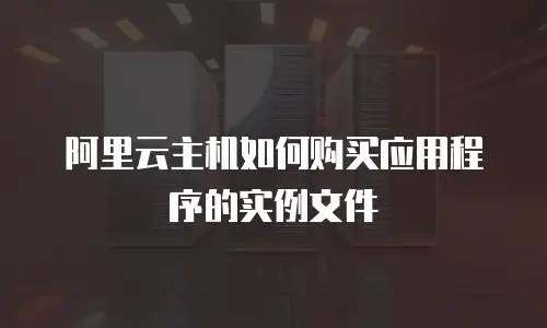阿里云主机如何购买应用程序的实例文件
