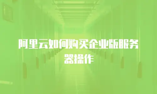 阿里云如何购买企业版服务器操作