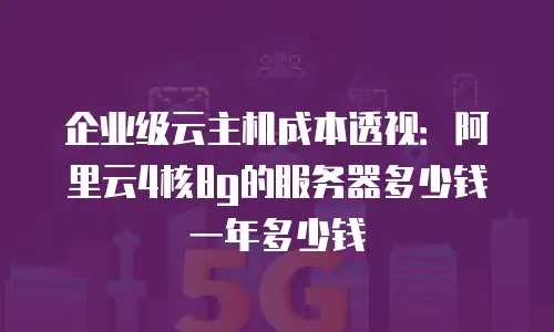 企业级云主机成本透视：阿里云4核8g的服务器多少钱一年多少钱