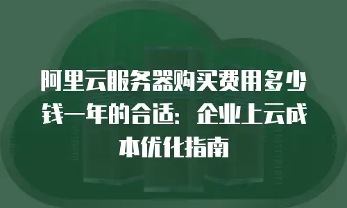 阿里云服务器购买费用多少钱一年的合适：企业上云成本优化指南