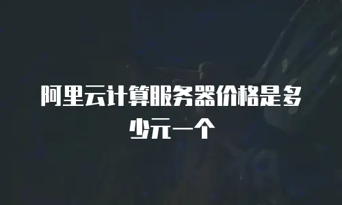 阿里云计算服务器价格是多少元一个