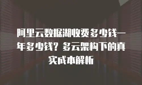 阿里云数据湖收费多少钱一年多少钱？多云架构下的真实成本解析