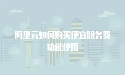 阿里云如何购买便宜服务费功能使用