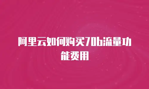 阿里云如何购买70b流量功能费用