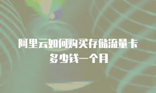 阿里云如何购买存储流量卡多少钱一个月