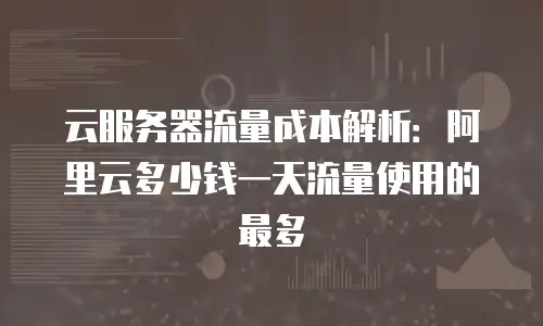 云服务器流量成本解析：阿里云多少钱一天流量使用的最多