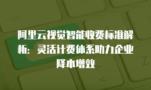 阿里云视觉智能收费标准解析：灵活计费体系助力企业降本增效