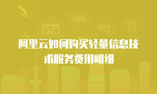 阿里云如何购买轻量信息技术服务费用明细