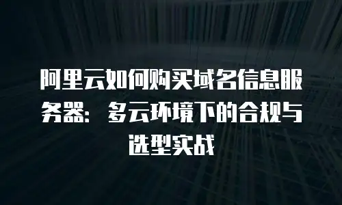 阿里云如何购买域名信息服务器：多云环境下的合规与选型实战