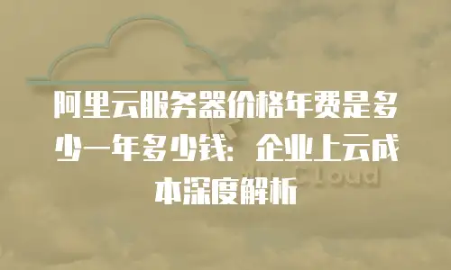阿里云服务器价格年费是多少一年多少钱：企业上云成本深度解析