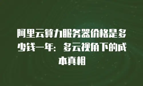 阿里云算力服务器价格是多少钱一年：多云视角下的成本真相