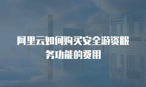 阿里云如何购买安全游资服务功能的费用