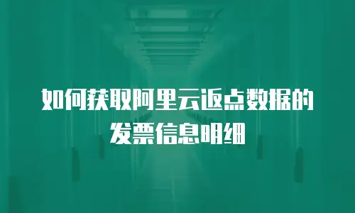 如何获取阿里云返点数据的发票信息明细