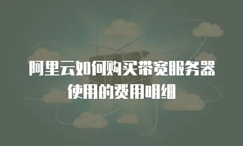 阿里云如何购买带宽服务器使用的费用明细