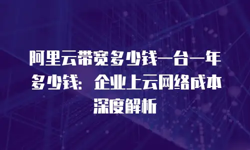 阿里云带宽多少钱一台一年多少钱：企业上云网络成本深度解析
