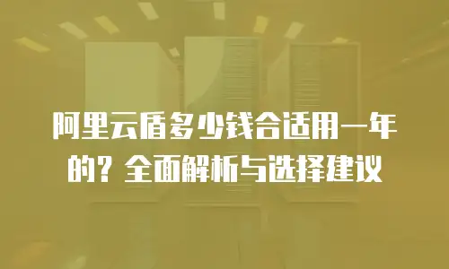 阿里云盾多少钱合适用一年的？全面解析与选择建议