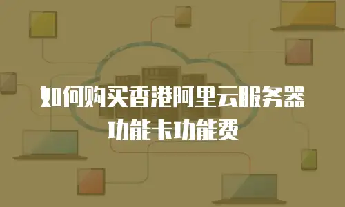 如何购买香港阿里云服务器功能卡功能费