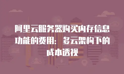 阿里云服务器购买内存信息功能的费用：多云架构下的成本透视