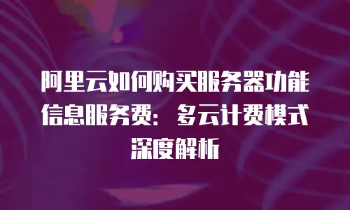 阿里云如何购买服务器功能信息服务费：多云计费模式深度解析