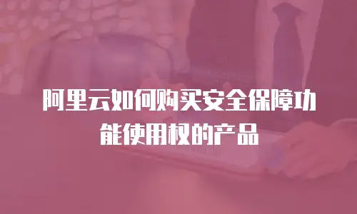 阿里云如何购买安全保障功能使用权的产品