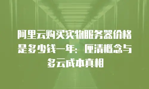 阿里云购买实物服务器价格是多少钱一年：厘清概念与多云成本真相