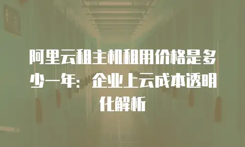 阿里云租主机租用价格是多少一年：企业上云成本透明化解析