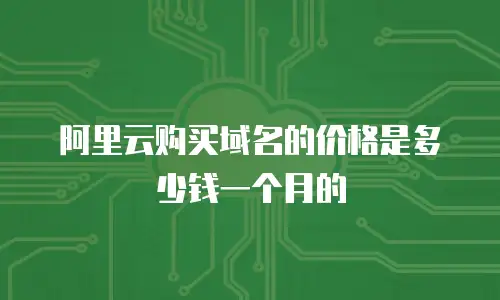 阿里云购买域名的价格是多少钱一个月的