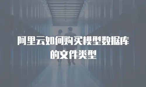 阿里云如何购买模型数据库的文件类型