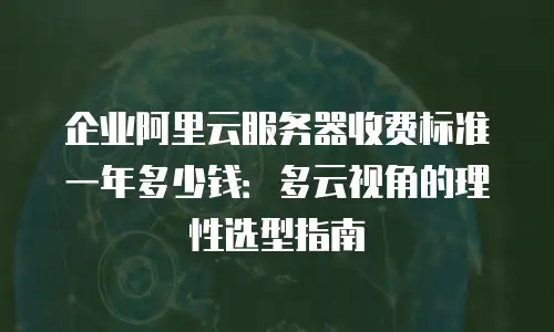 企业阿里云服务器收费标准一年多少钱：多云视角的理性选型指南