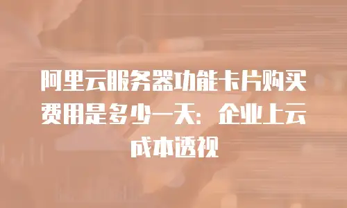 阿里云服务器功能卡片购买费用是多少一天：企业上云成本透视
