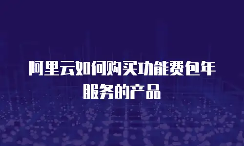 阿里云如何购买功能费包年服务的产品