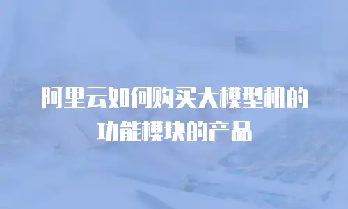 阿里云如何购买大模型机的功能模块的产品