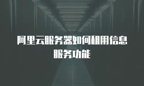 阿里云服务器如何租用信息服务功能