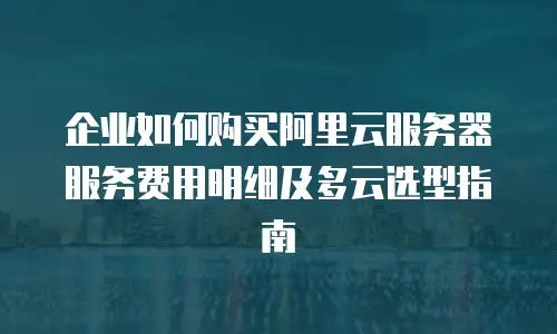 企业如何购买阿里云服务器服务费用明细及多云选型指南