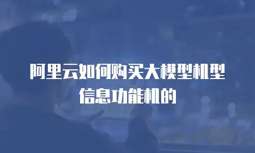 阿里云如何购买大模型机型信息功能机的
