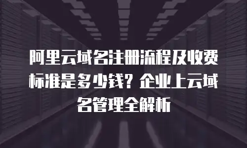 阿里云域名注册流程及收费标准是多少钱？企业上云域名管理全解析