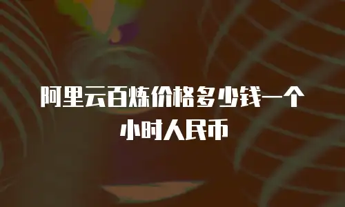 阿里云百炼价格多少钱一个小时人民币