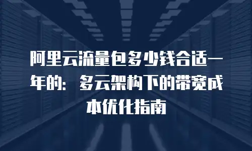 阿里云流量包多少钱合适一年的：多云架构下的带宽成本优化指南