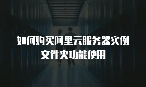 如何购买阿里云服务器实例文件夹功能使用