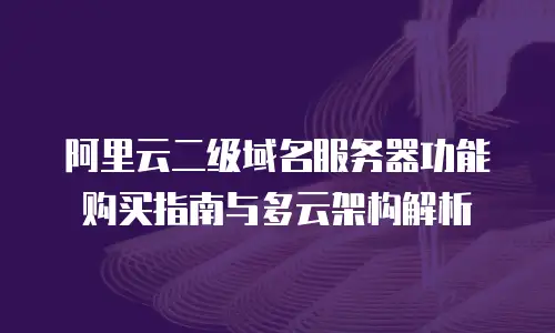 阿里云二级域名服务器功能购买指南与多云架构解析
