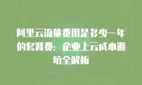 阿里云流量费用是多少一年的套餐费：企业上云成本避坑全解析