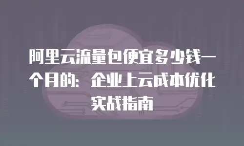 阿里云流量包便宜多少钱一个月的：企业上云成本优化实战指南